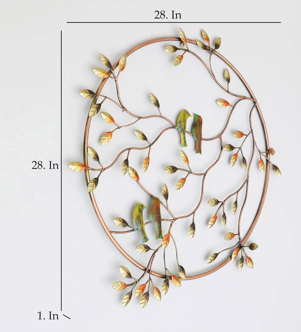 Birds on Branch Round Metal Wall Art -ArtyCraftz.com
