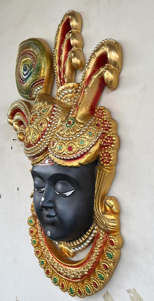 Black Krishna Face Wall Decor-ArtyCraftz.com