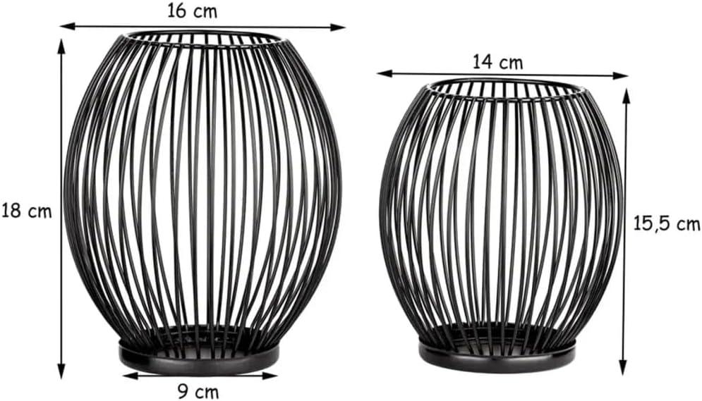 Black Metal Wired Candle Holders