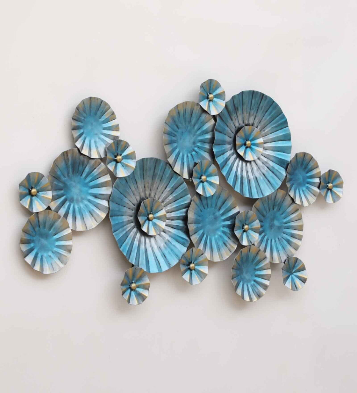 Blue Flowers Abstract Metal Wall Art-ArtyCraftz.com