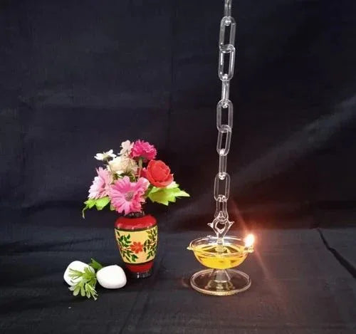 Borosilicate Glass Hanging Diya-ArtyCraftz.com