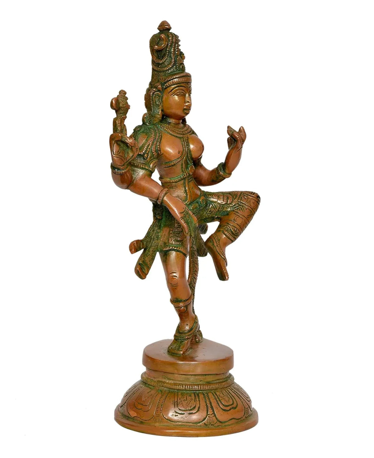 Brass Ardhanarishvara Statue in South Indian Style Side View
