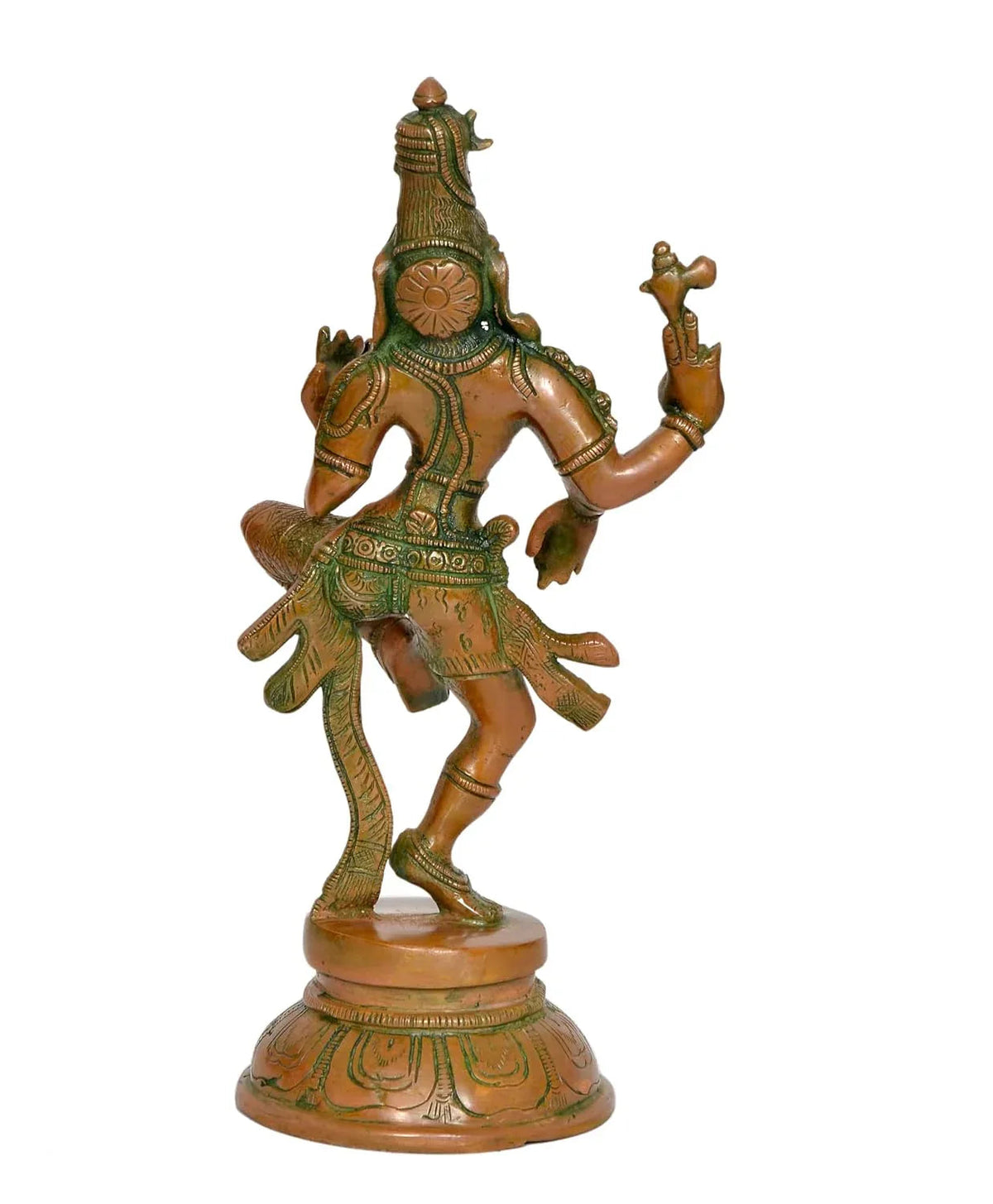 Brass Ardhanarishvara Statue in South Indian Style Back View