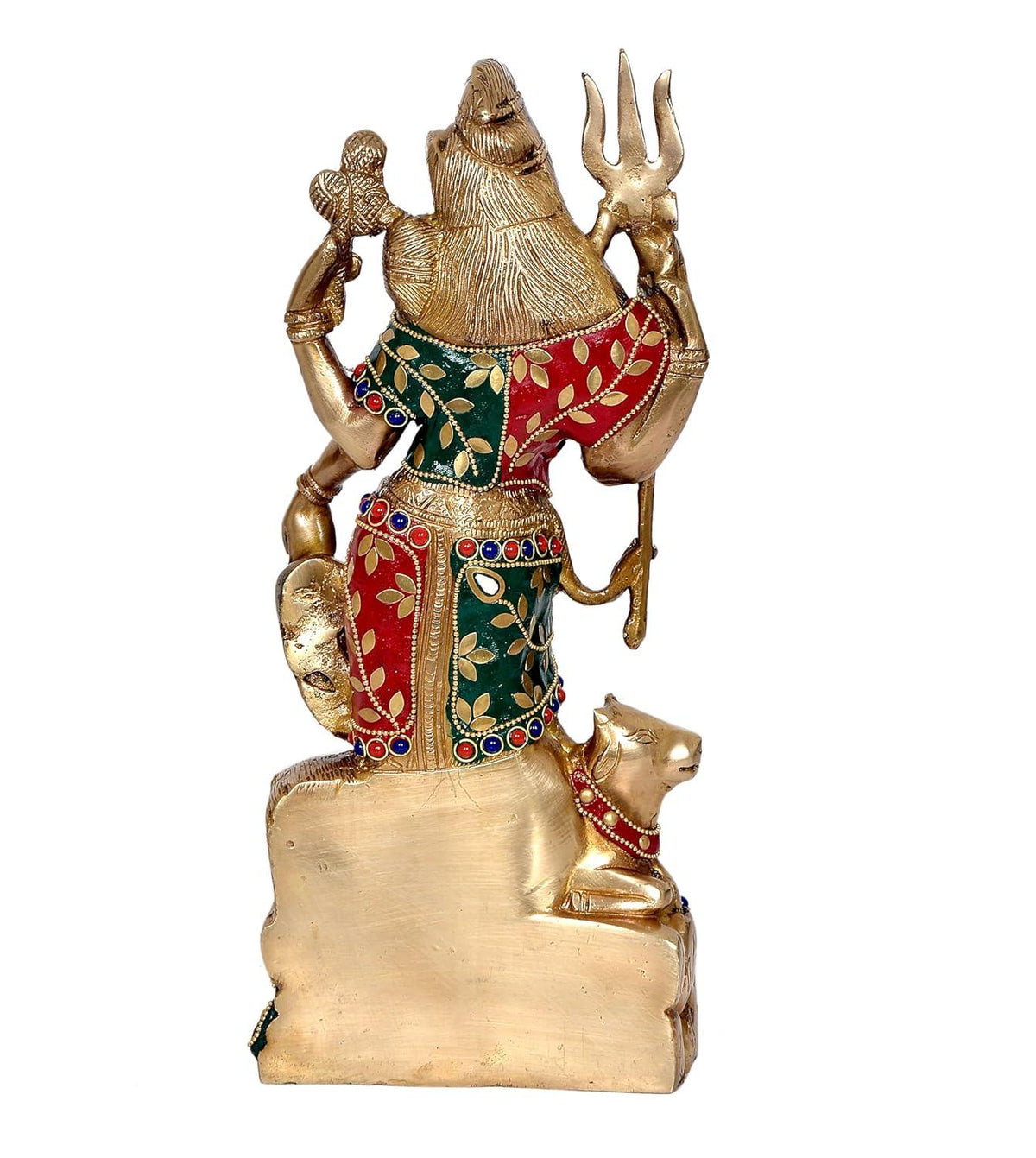 Brass Ardhnarishwar in inlay work Statue Back View