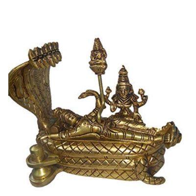 Brass Anantha Padmanabhaswamy Idol 5 Inch Lakshmi Narayana Statue (2 Kg)