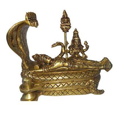 Brass Anantha Padmanabhaswamy Idol 5 Inch Lakshmi Narayana Statue (2 Kg)