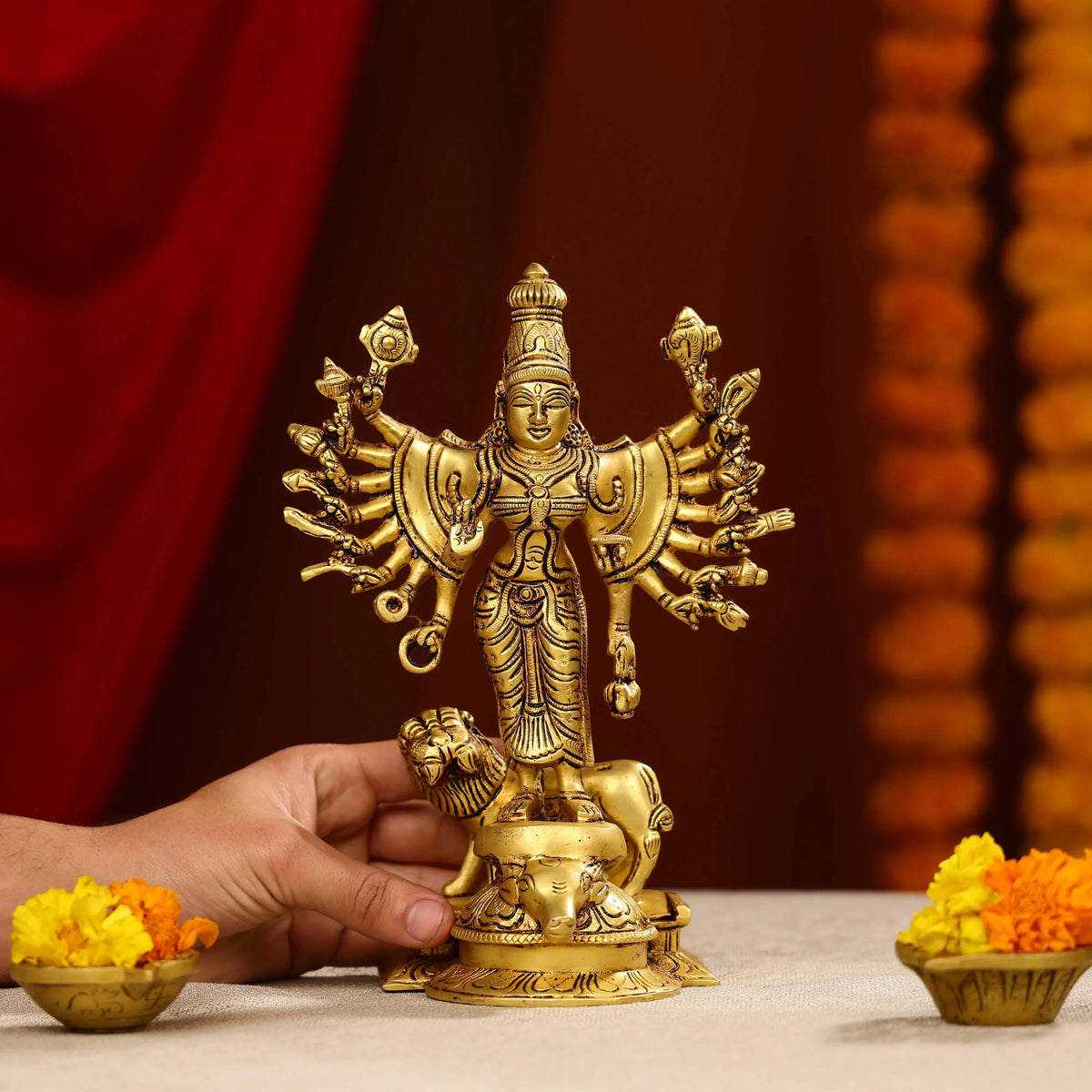 Brass Mahisasur Mardini Durga Idol