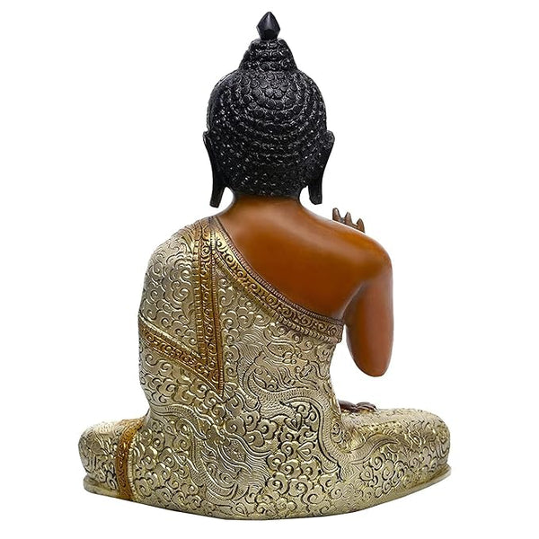 Brass Abhaya Hasta with Bowl Buddha 10 Inches Statue-ArtyCraftz.com