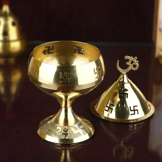 Brass Akhand Diya Gifting Pooja 2.5*2.5*4.5 Inches
