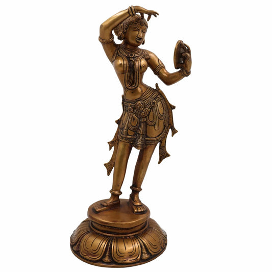 Brass Apsara Mirror Lady Idol-ArtyCraftz.com