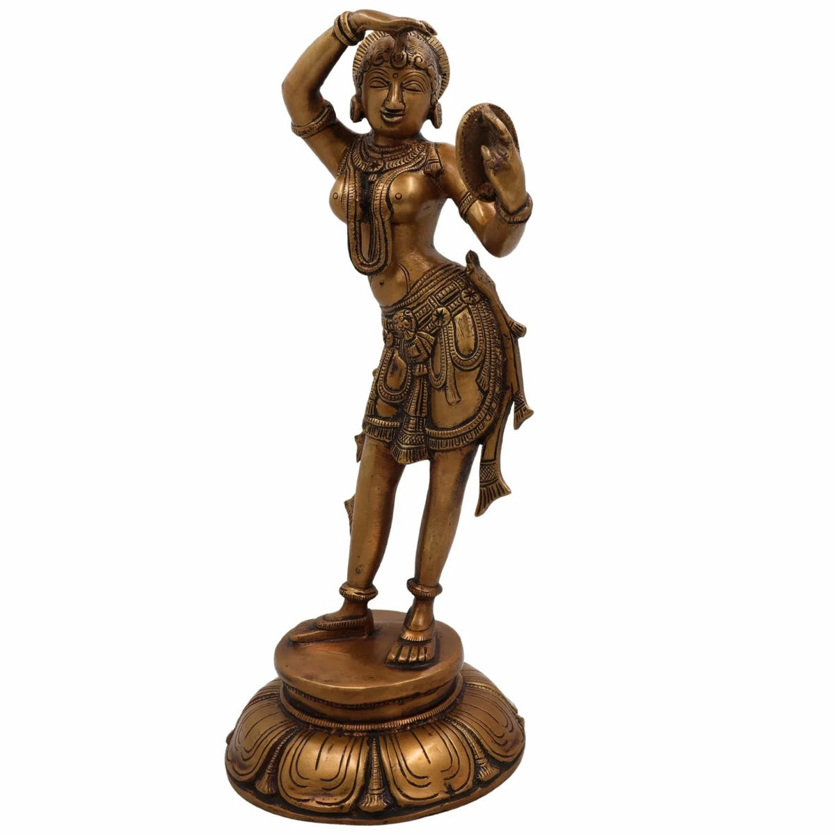 Brass Apsara Mirror Lady Idol-ArtyCraftz.com
