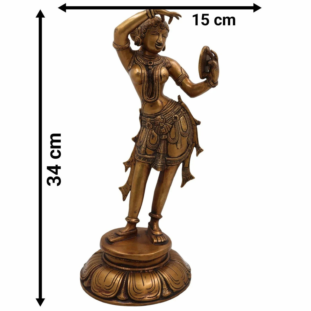 Brass Apsara Mirror Lady Idol-ArtyCraftz.com