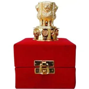 Brass Ashok Stambh Showpiece With Velvet Box - ArtyCraftz.com