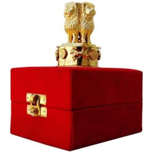 Brass Ashok Stambh Showpiece With Velvet Box - ArtyCraftz.com