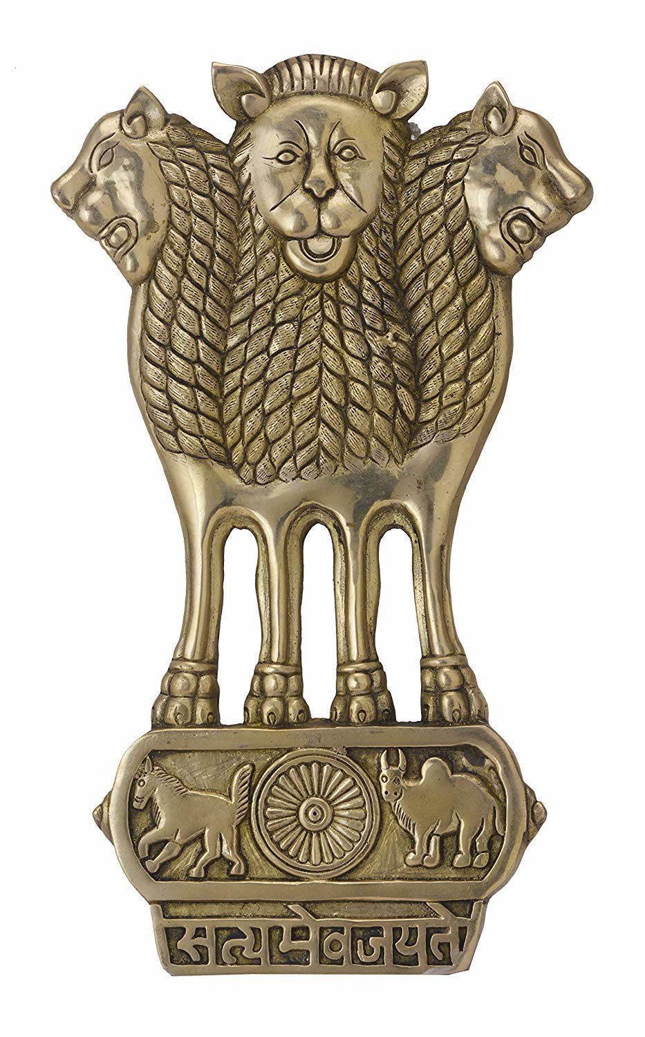 Brass Ashoka Stambh Wall Hanging Height 26 cm - ArtyCraftz.com