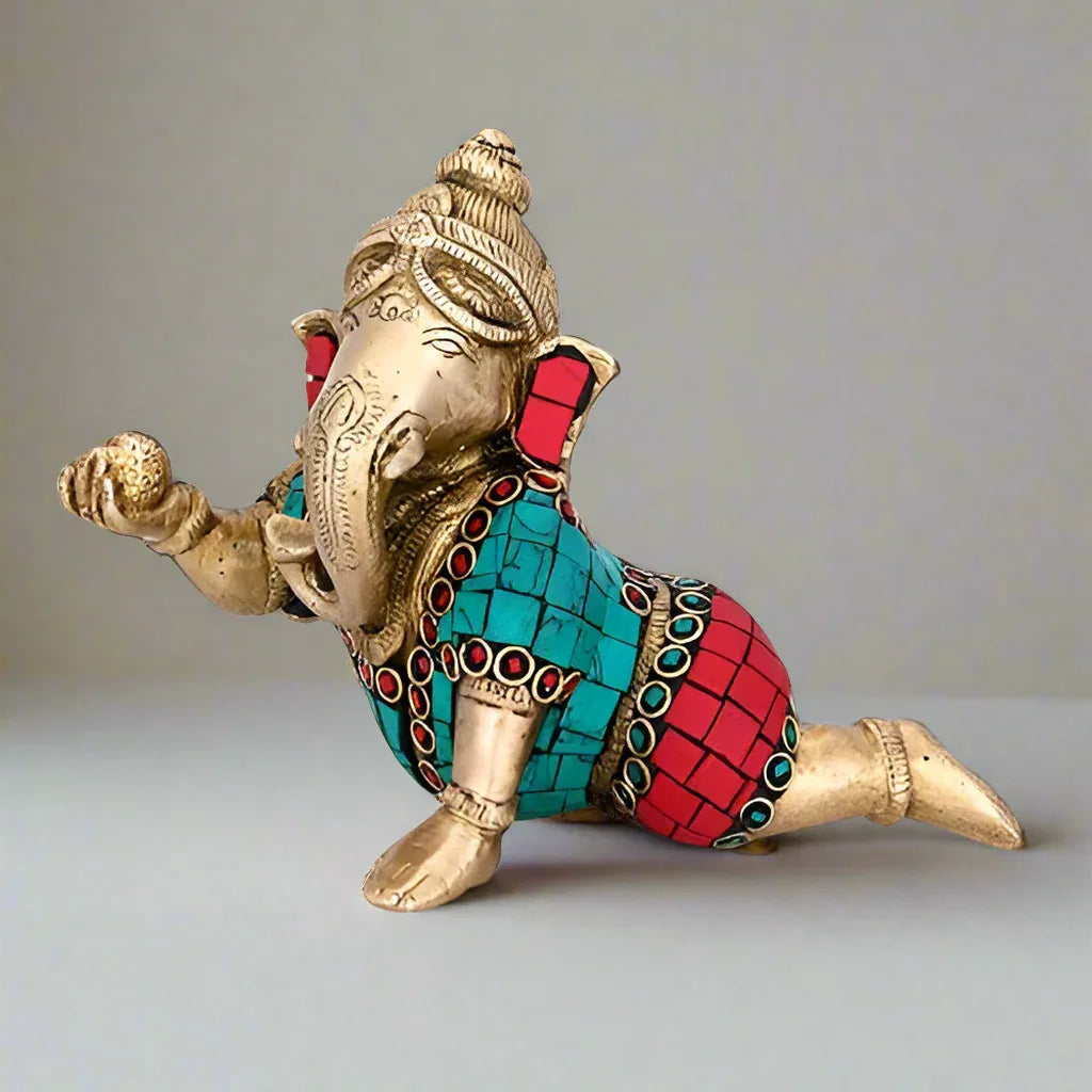Brass Bala Ganesha Statue-ArtyCraftz.com