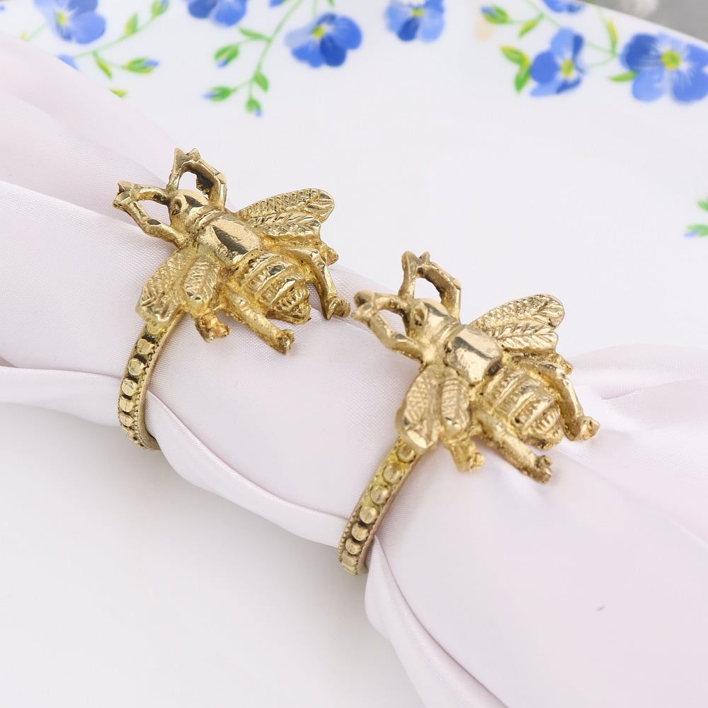 Brass Bee Napkin Holder Set of 4-ArtyCraftz.com
