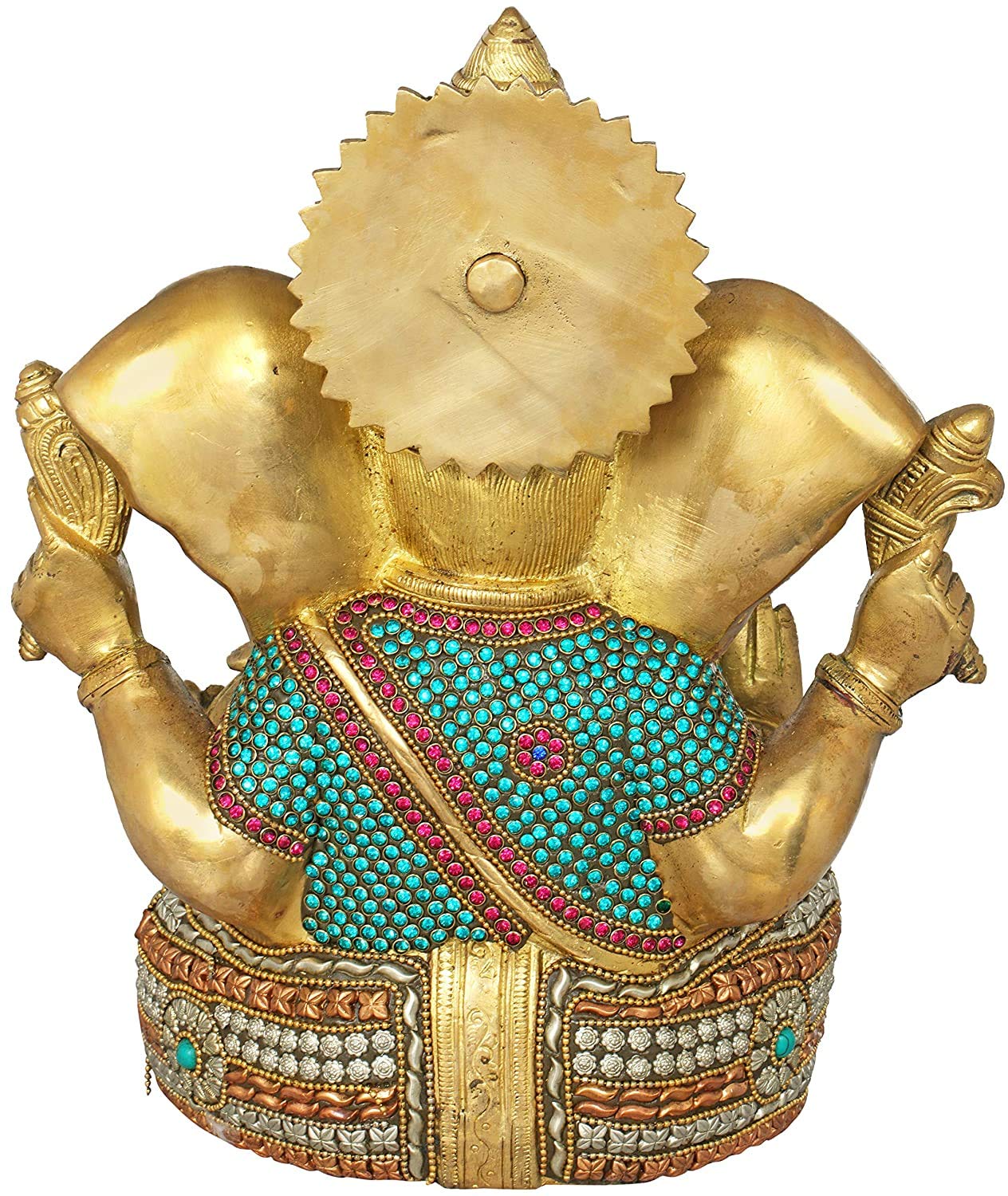 Brass Blessing Lord Ganesha, Height: 10.5 Inch