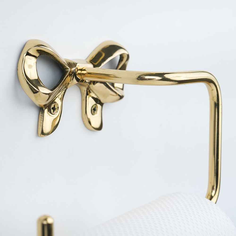 Brass Bow Tissue Paper Holder – Wall Mounted Toilet Paper Holder
