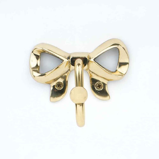 Brass Bow Wall Hook – Decorative Heavy Duty Towel & Cloth Hook (6 x 9 cm)