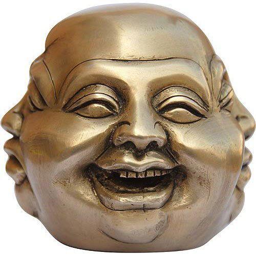 Brass Buddha Statue 4 Face Sculpture Laughing, Smiling, Angry Sad-4" - ArtyCraftz.com