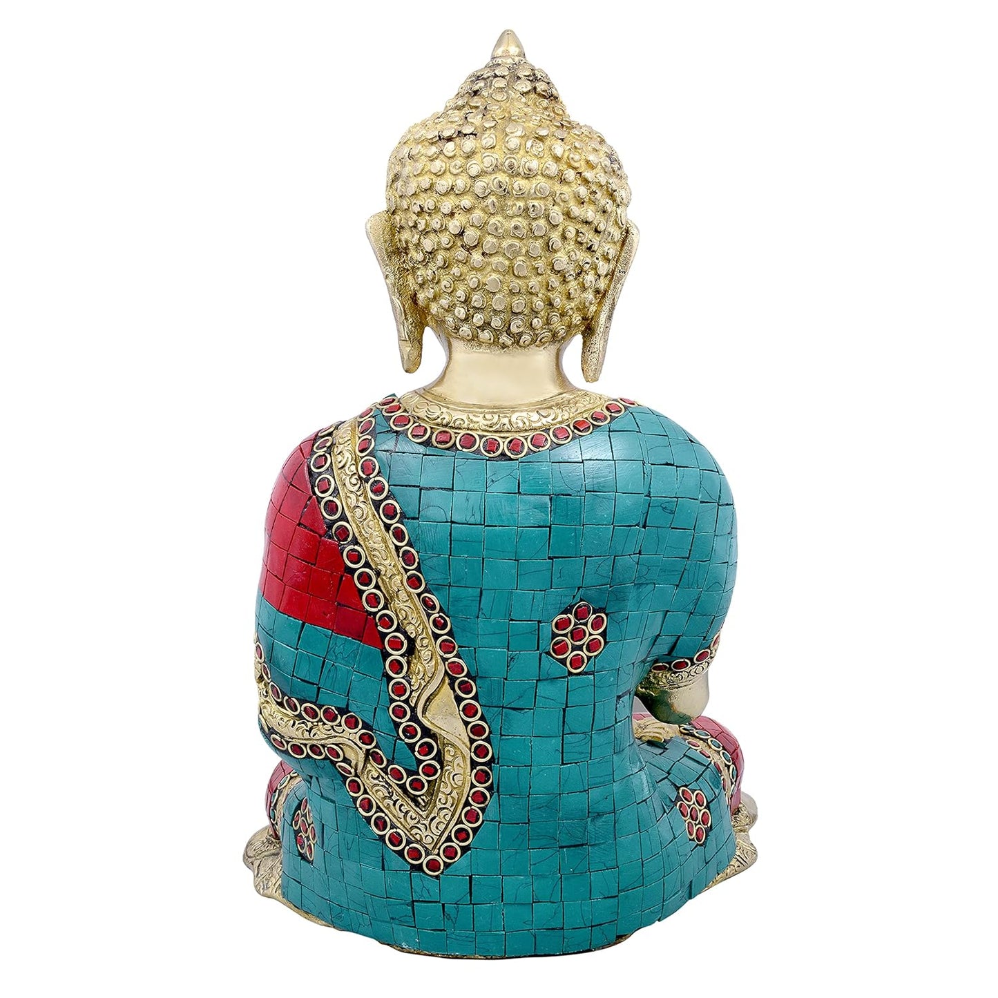 Brass Buddha Statue for Home Decor Multicolour