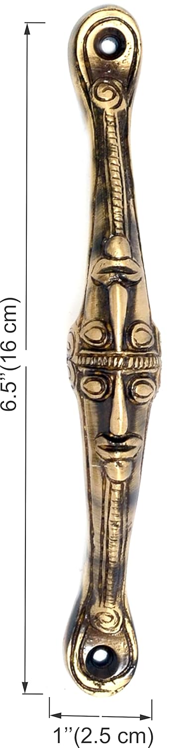 Tribal face decorative door handle set of 2-artycraftz.com