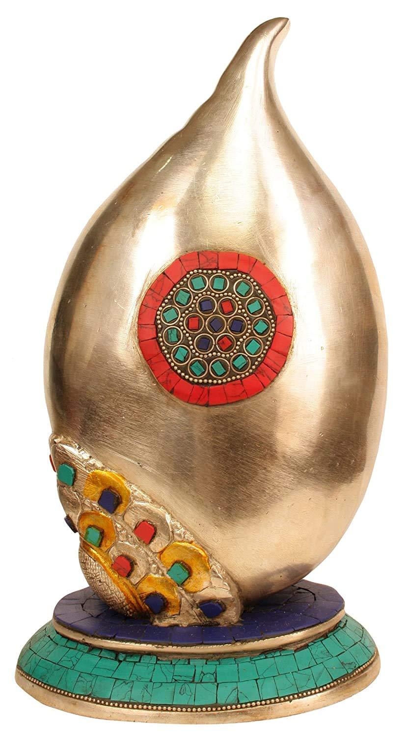 Brass Ganesha in Conch Shell-ArtyCraftz.com