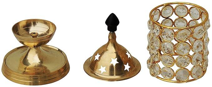 Brass Crystal Akhand Jyoti Diya For Diwali