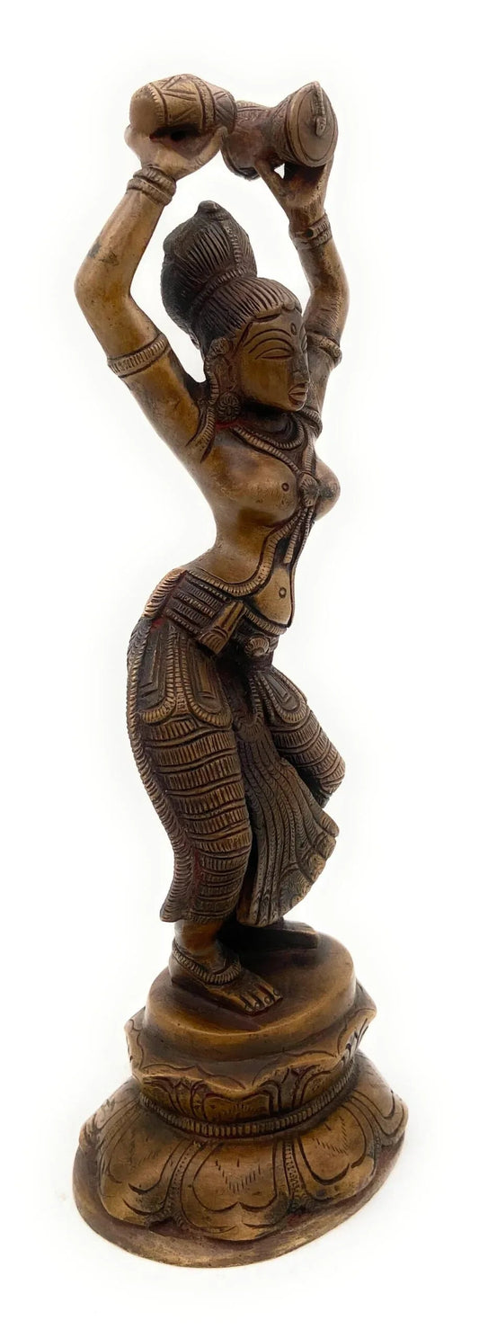 Brass Dancing Apsara With Dhamaruka Idol-ArtyCraftz.com