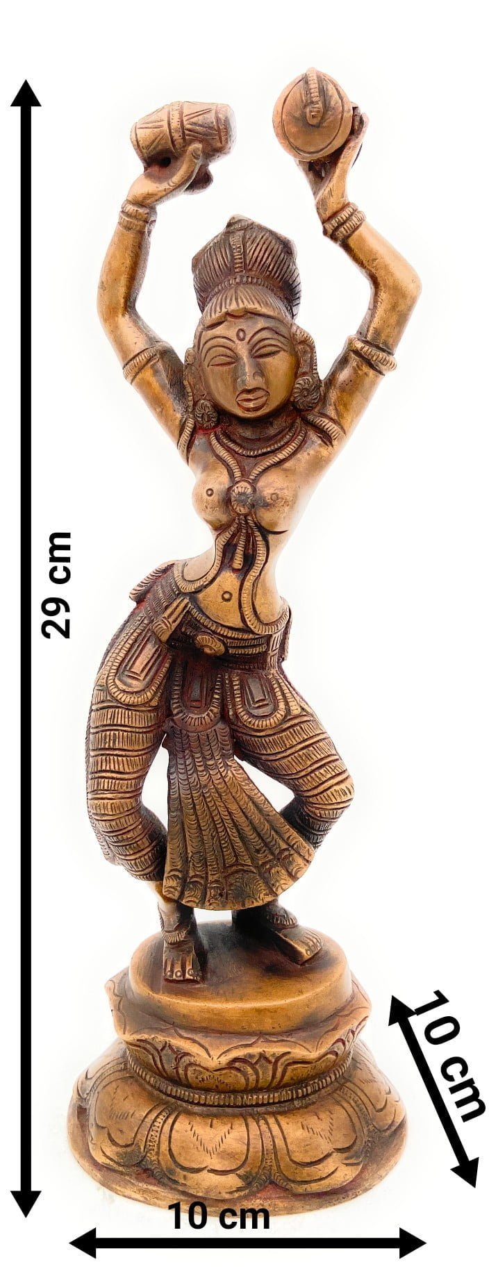 Brass Dancing Apsara With Dhamaruka Idol-ArtyCraftz.com