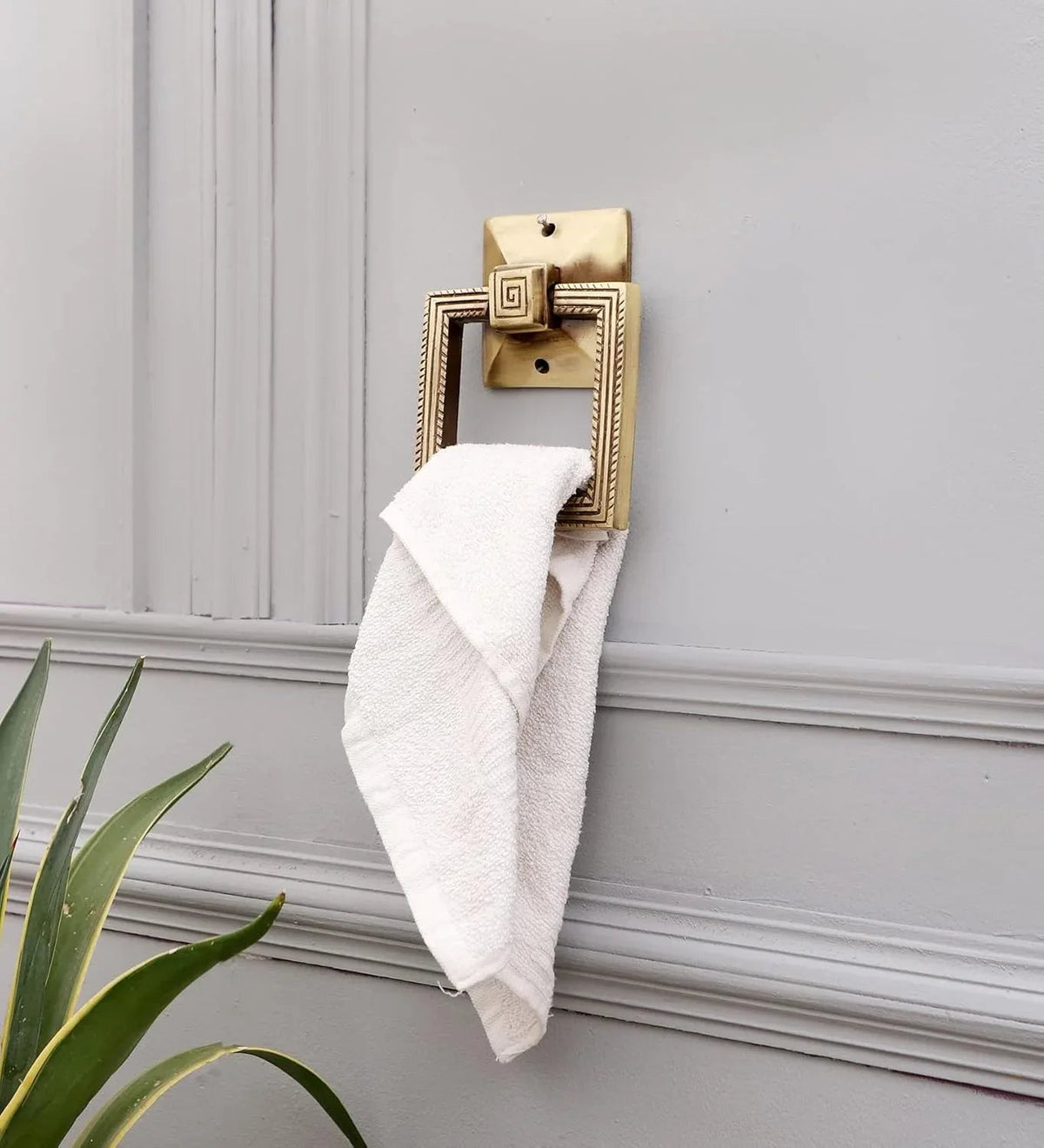 Brass Decorative Square Towel Hanger-ArtyCraftz.com