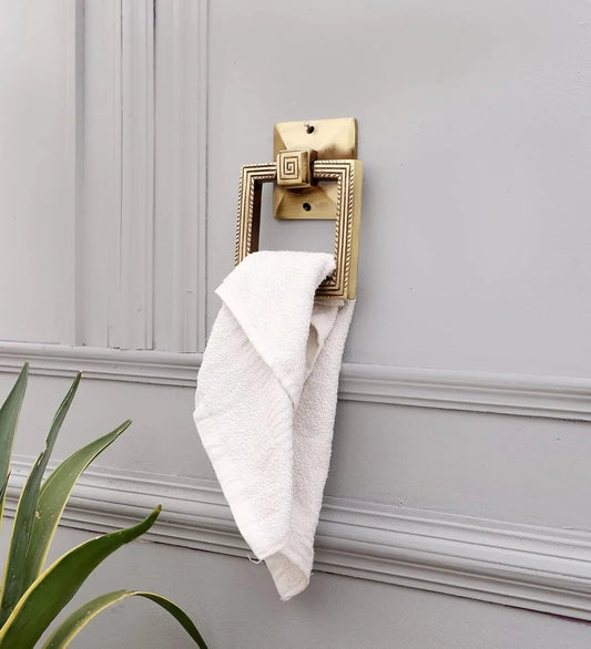 Brass Decorative Square Towel Hanger-ArtyCraftz.com