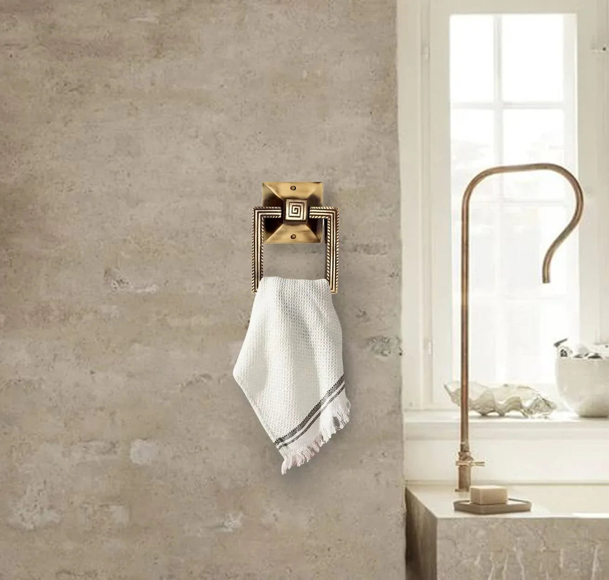 Brass Decorative Square Towel Hanger-ArtyCraftz.com