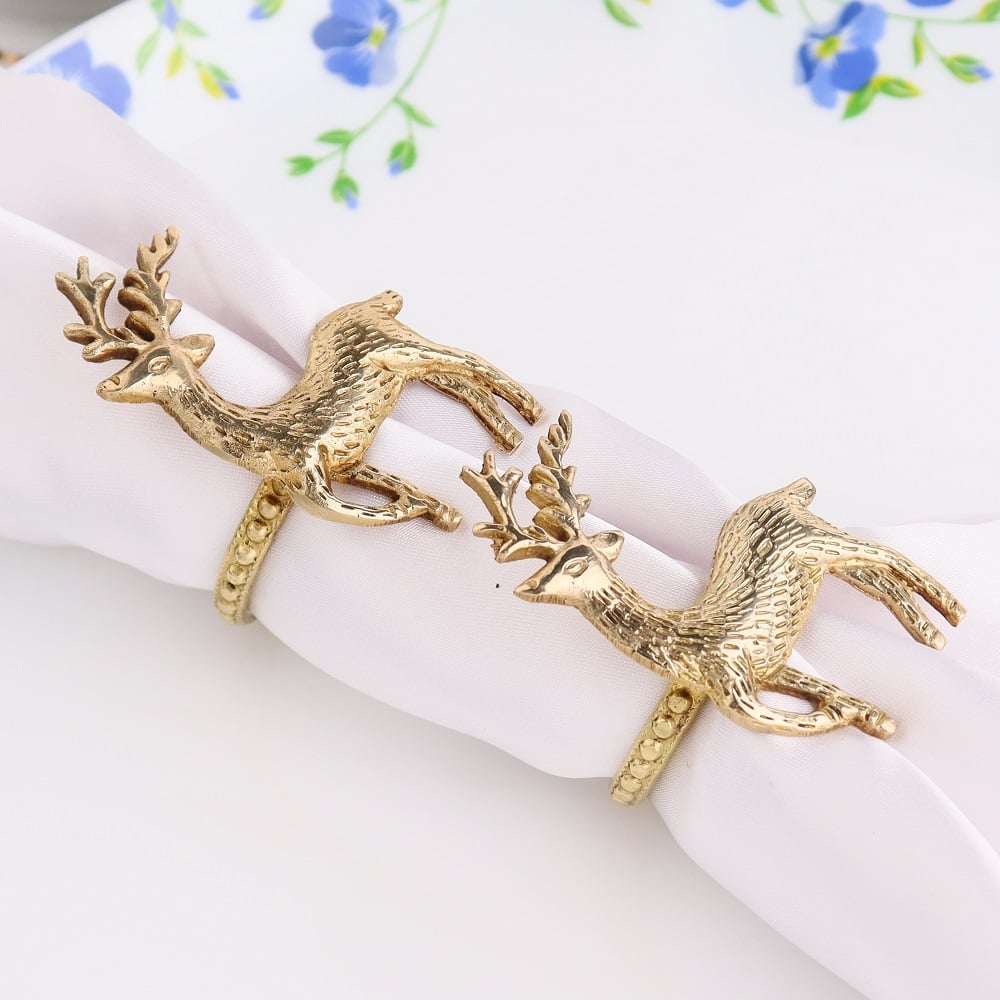 Brass Deer Napkin Ring Set of 4-ArtyCraftz.com