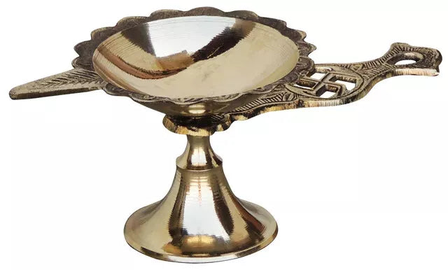 Brass Diya Swastic Deepak Diwali Dia Table Oil Lamp - ArtyCraftz.com
