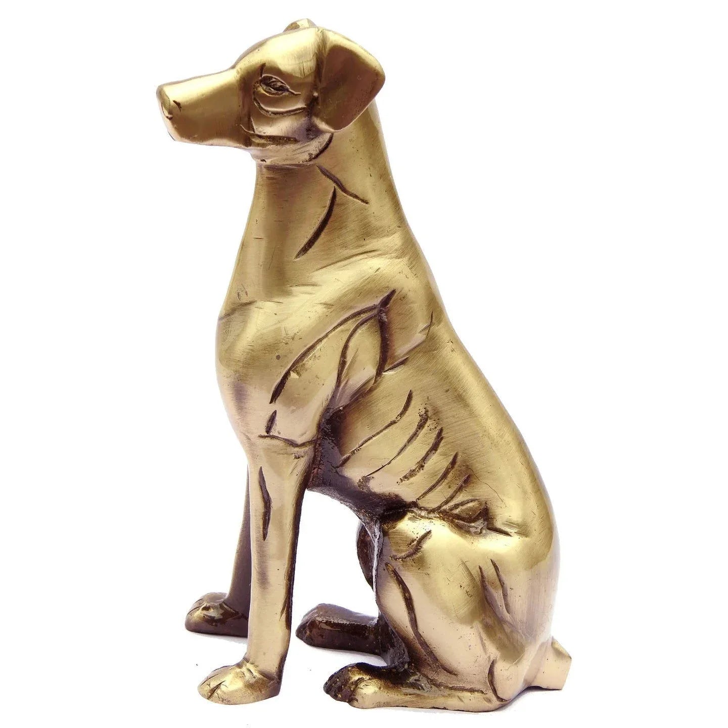 Brass Dog Statue Vastu and Feng Shui for Wealth and Good Luck 7.5 Inch - ArtyCraftz.com