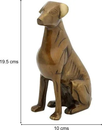 Brass Dog Statue Vastu and Feng Shui for Wealth and Good Luck 7.5 Inch - ArtyCraftz.com