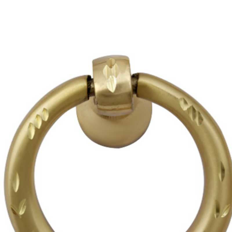 Brass Dome Door Ring Puller Large with Matt Diamond Cut Finish - ArtyCraftz.com