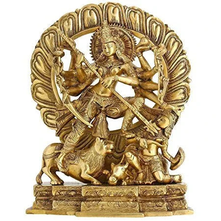 Brass Durga Mahishasura Mardini Idol-ArtyCraftz.com