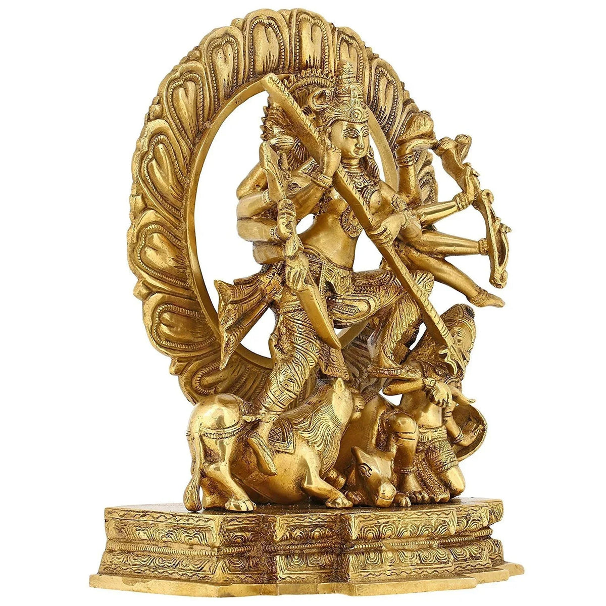 Brass Durga Mahishasura Mardini Idol-ArtyCraftz,com