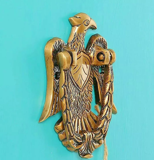 Brass Eagle Design Brass Door Knocker Side View