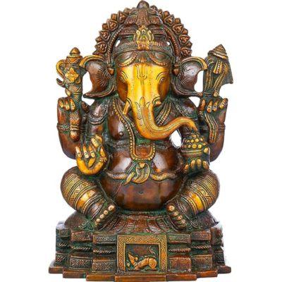 Brass Ekdanta Ganesha Statue-ArtyCraftz.com