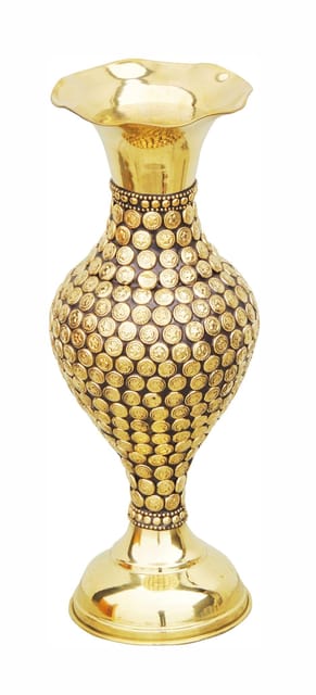 Brass Embossed Decorative Flower Vase-ArtyCraftz.com