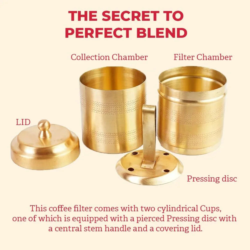 Brass Embossed Matt Indian Coffee Filter-ArtyCraftz.com