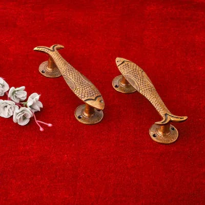 Brass Fish Door Handle (Set of 2 Piece)