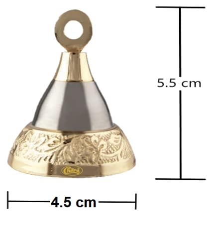 Brass Floral Decorative 2 Inches Door Bells for Pooja Room