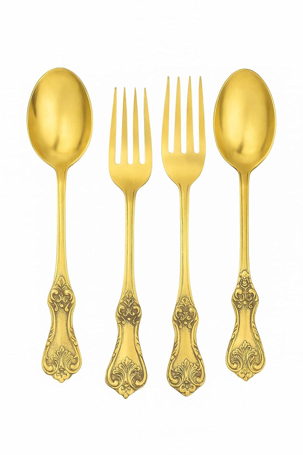 Brass Floral Embossed Spoons and Forks-ArtyCraftz.com