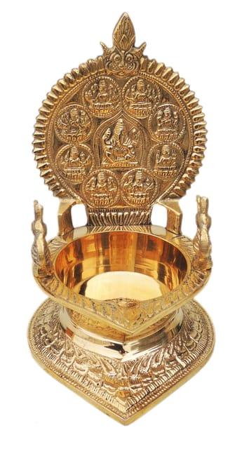 Brass Ganesh with Asta Lakshmi Kamakshi Lamp