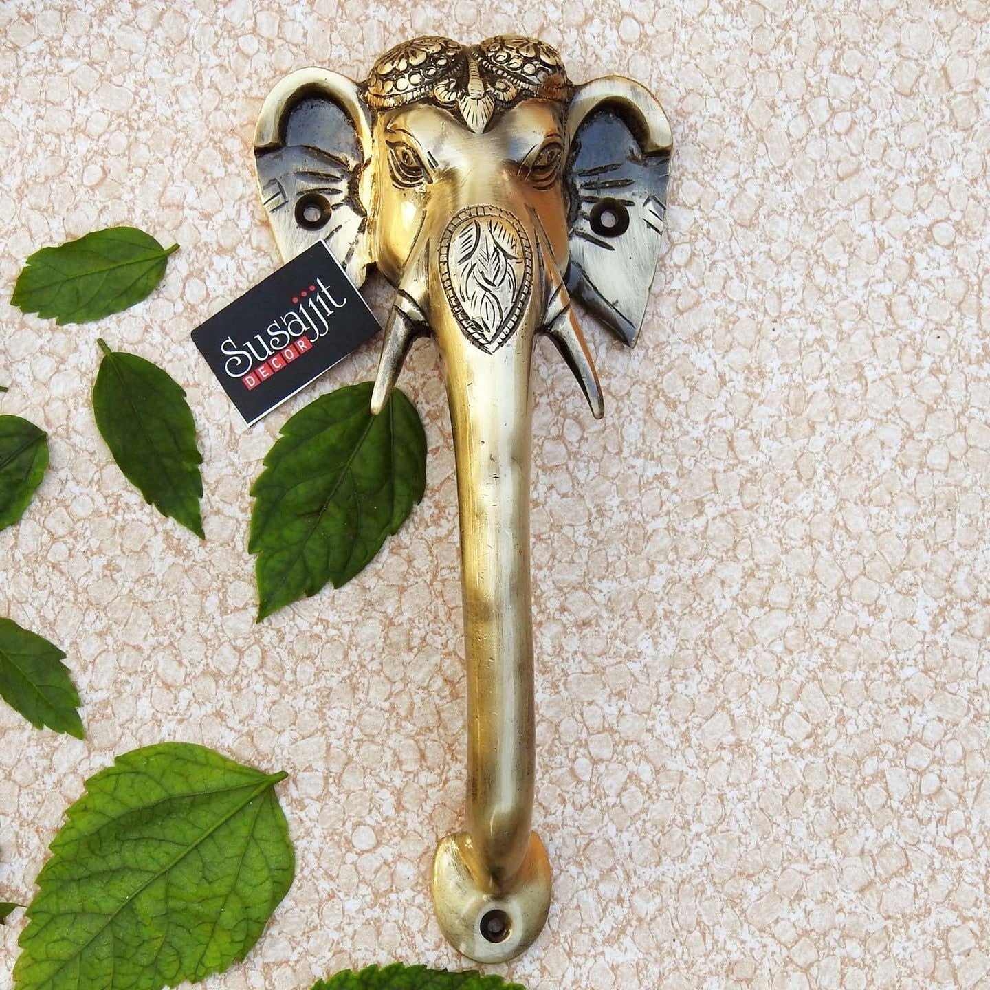 Brass Ganesha Face Door Handle - ArtyCraftz.com